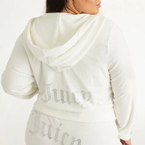 Juicy Couture White Hoodie with Rhinestone Logo